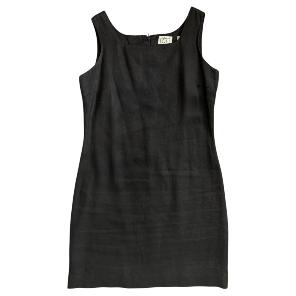 Ann Taylor Loft Little Black Linen Dress